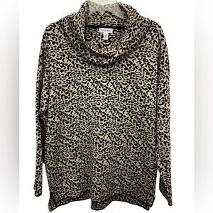 Calvin Klein Animal Print Turtleneck Sweater